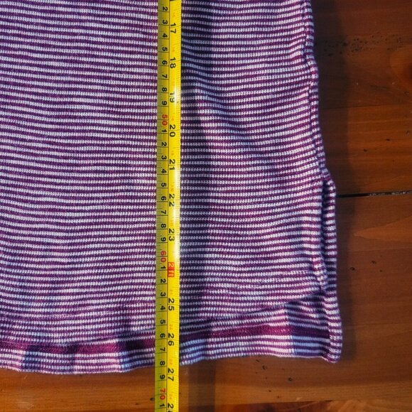 J JILL Textured Terry Knit Long Sleeve Tunic Striped Top Berry/White - size M - Picture 10 of 10